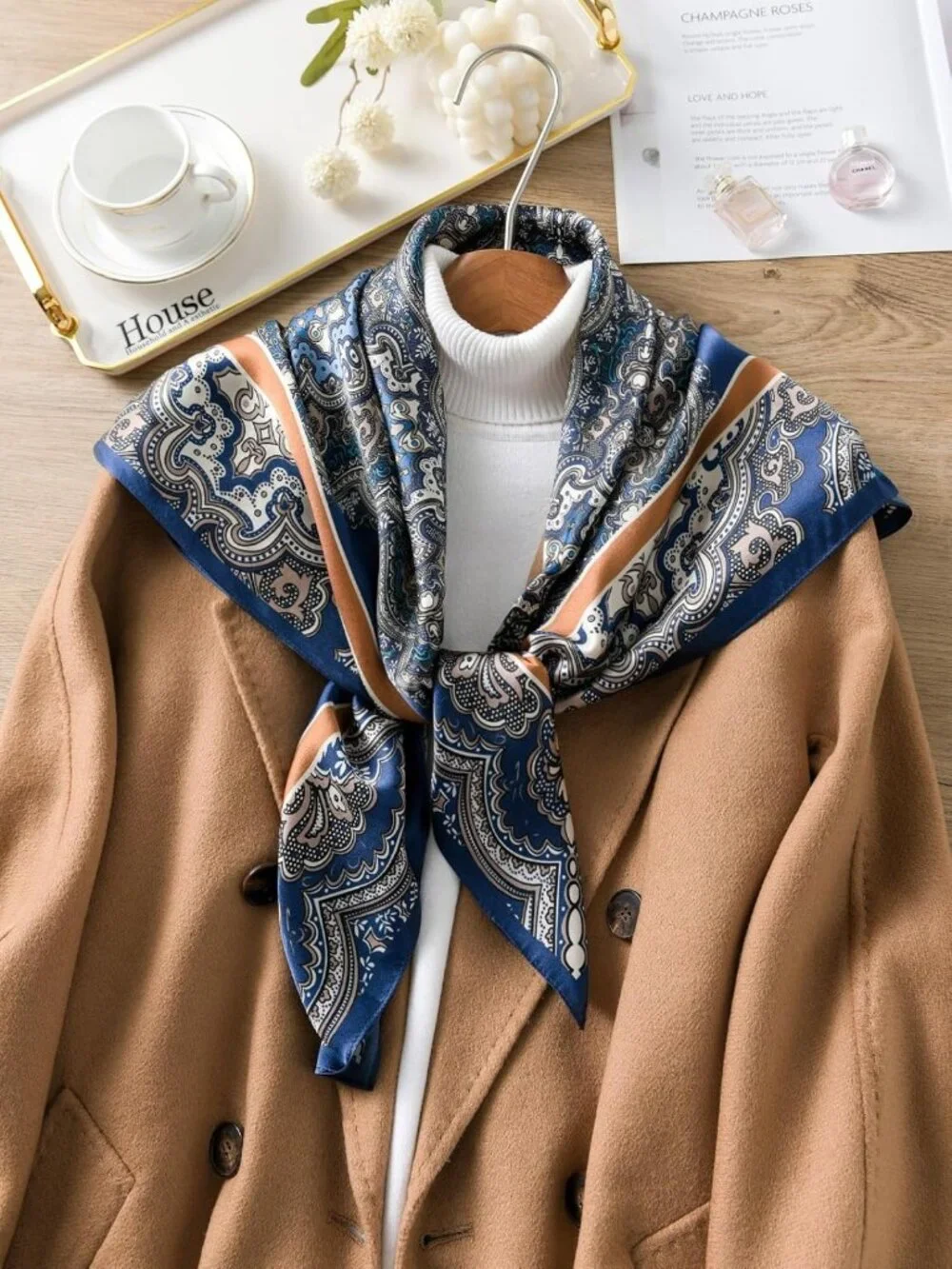 Luxurious 100% Mulberry Silk Scarf - 35